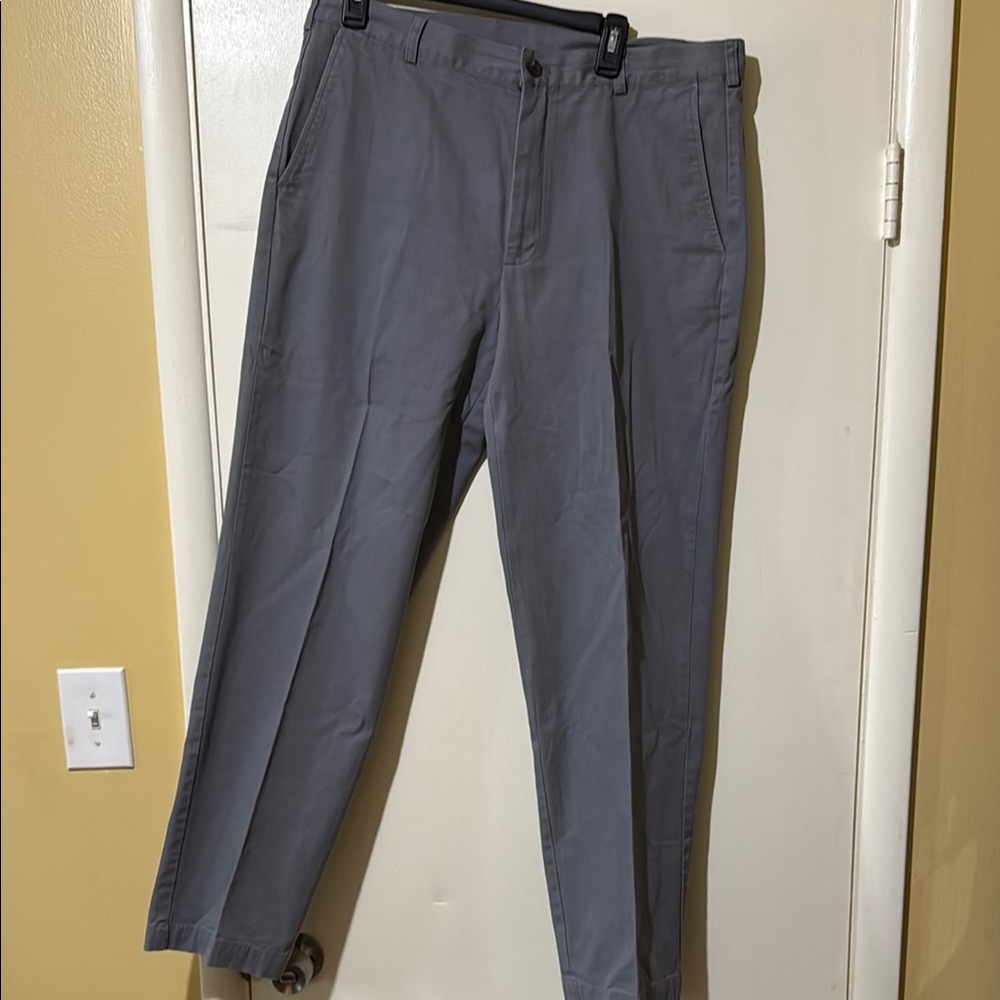 Brooks Brothers Gray Chinos with Flat Front Design